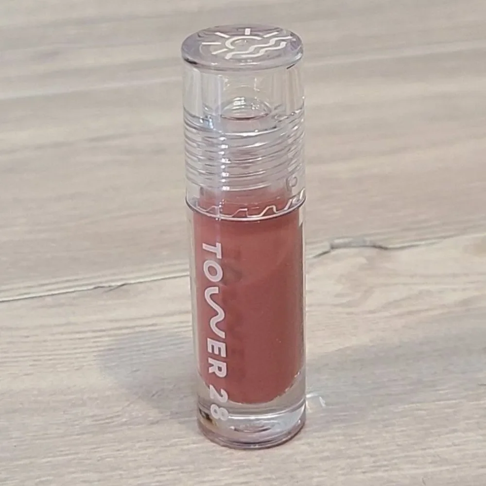 Tower 28 ShineOn Lip Jelly Gloss Shade Pistachio Nude Semi Shear Mini 1.36ml .04